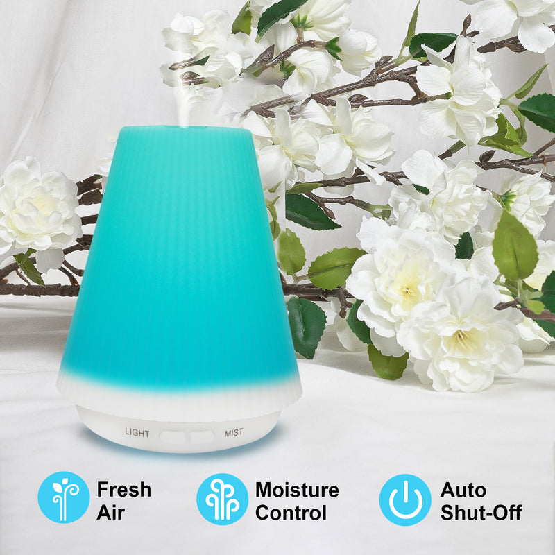 Aromatherapy Humidifier & Essential Oil Diffuser - Cool Mist Ionizer, 7 LED Color Lights