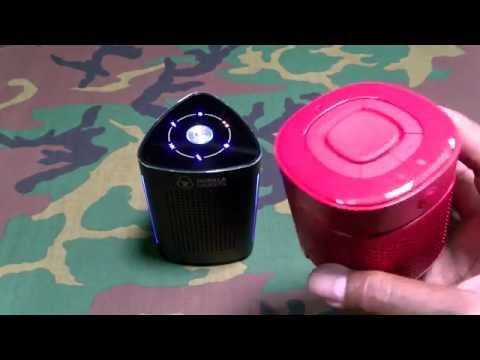 Play a vibration speaker through a table, a window, a counter top or any other surface