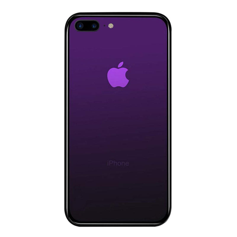iPhone 7 / 8 Plus Color Gradient TPU Case with Tempered Glass Back - Purple - Gorilla Gadgets