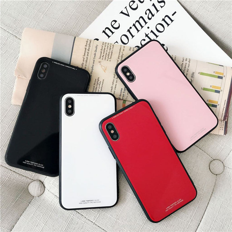 iPhone XR Slim TPU Fashion Case with 9H Tempered Glass Back - Multiple Colors - Gorilla Gadgets