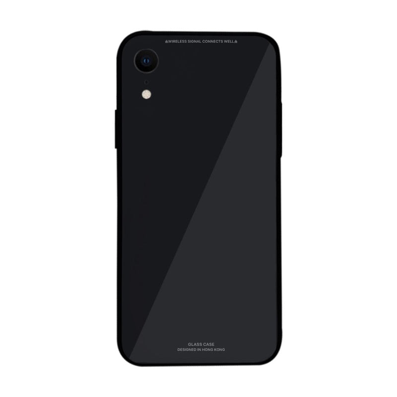 iPhone XR Slim TPU Fashion Case with 9H Tempered Glass Back - Black Color - Gorilla Gadgets