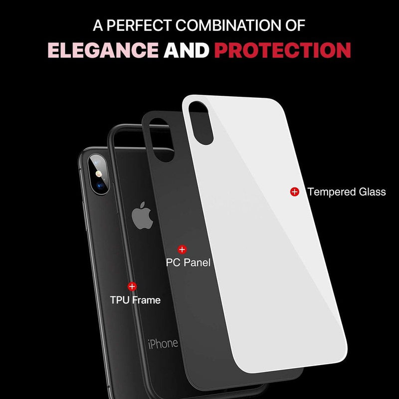 iPhone XR Slim TPU Fashion Case with 9H Tempered Glass Back - Protective Design - Gorilla Gadgets