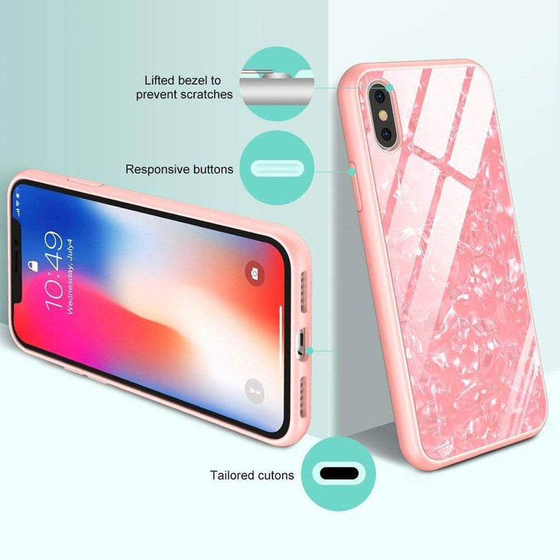 iPhone Xs Max Marble Pattern 9H Tempered Glass Case - Gorilla Gadgets