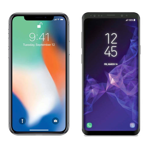 iPhone X and Samsung Galaxy S9