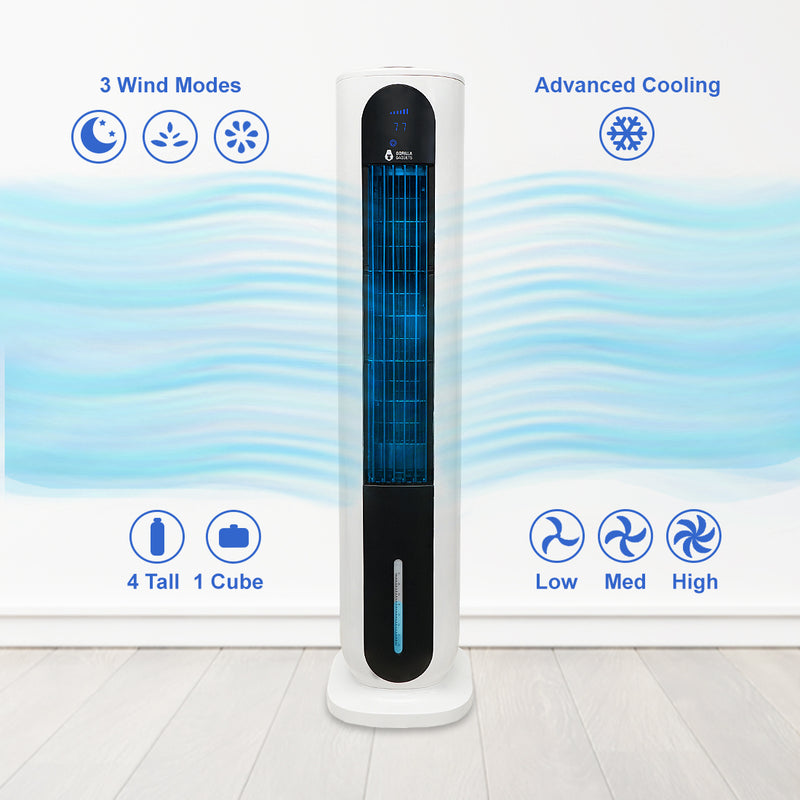 Air Cooler Fan - Touch Controls, Ice Packs, and Water Tank